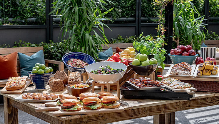 Food on a table at Croke Park Hotel