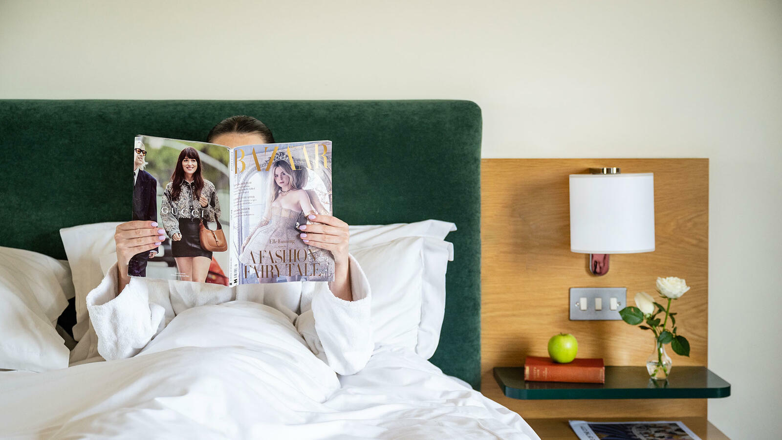Reading a magazine at The Croke Park Hotel